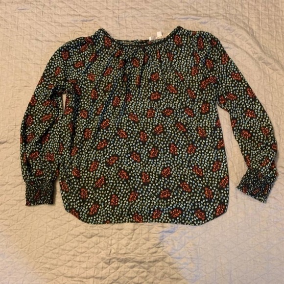 5/ $25 LOFT black with red floral print size MP - Picture 1 of 8